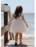 Ivory Lace Tulle Scoop Back Flower Girl Dress